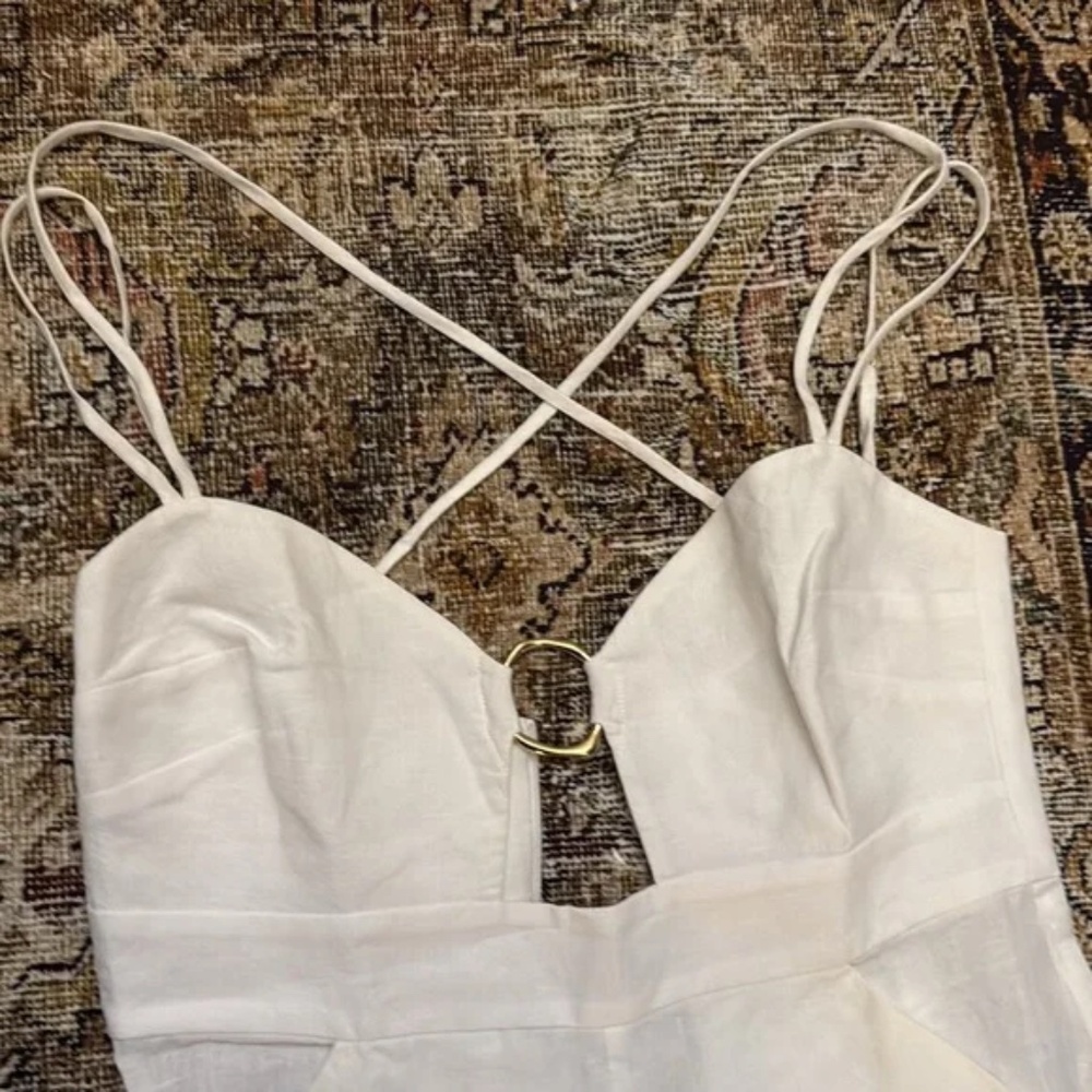 Rumer Byron Linen Jumpsuit In White size M NWOT - Picture 13 of 15